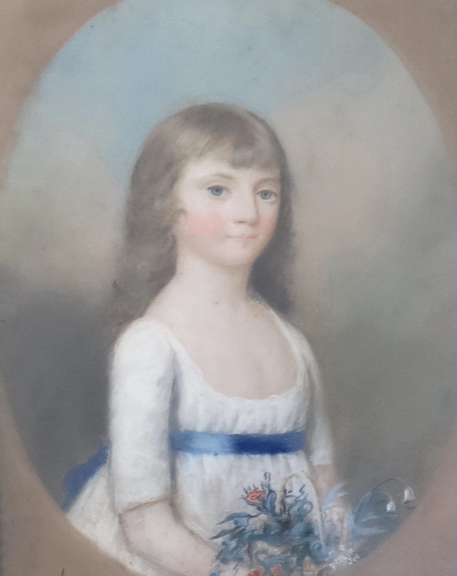 English School c.1790-1810 , pastels (3), Portraits of members of the Crosse family of Shaw Hill, 23 x 18cm